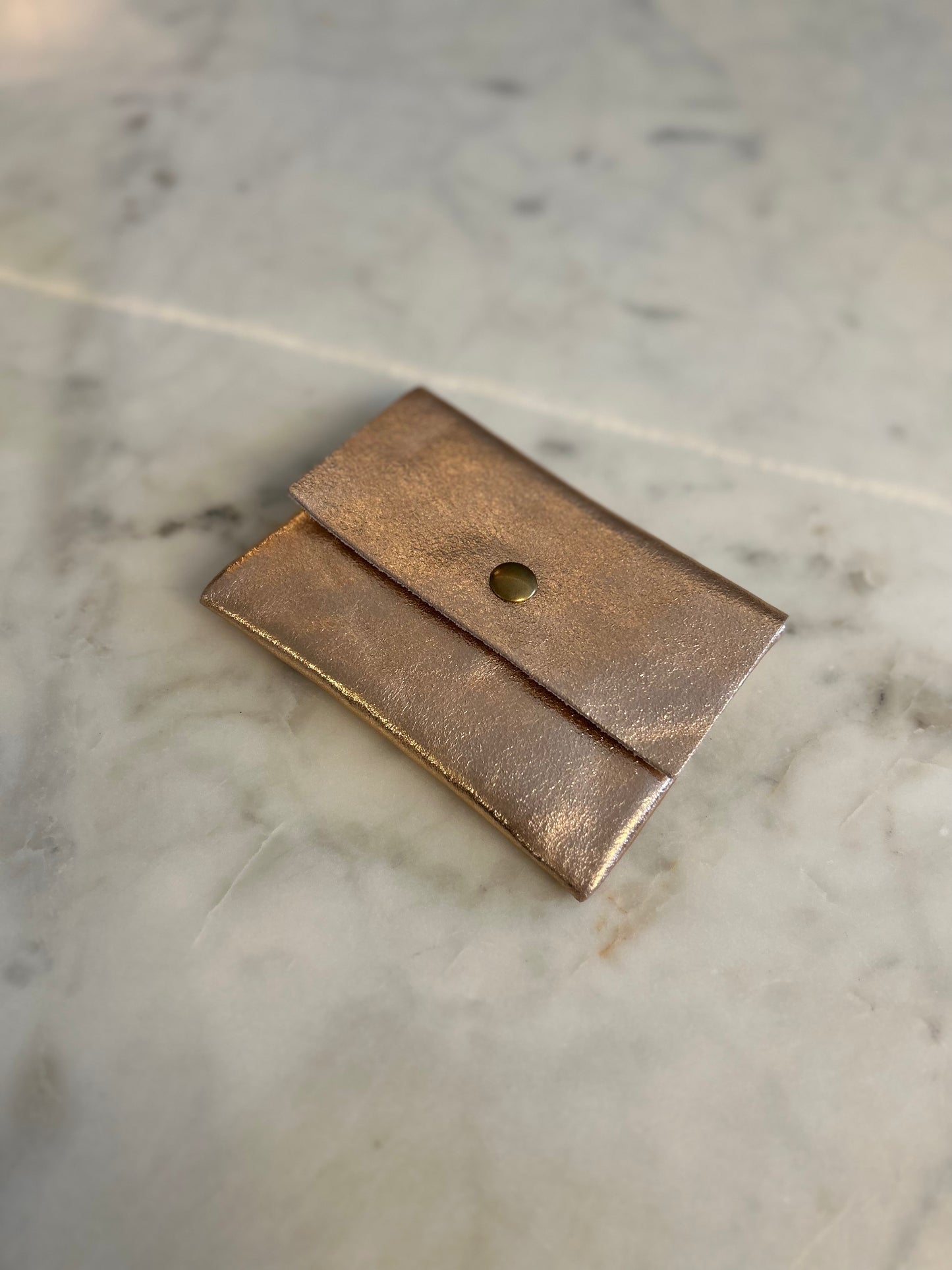 Porte monnaie cuir rose gold