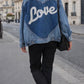 Veste en jean brodé | LOVE