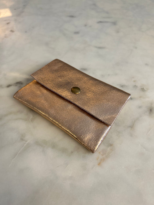 Porte monnaie cuir rose gold